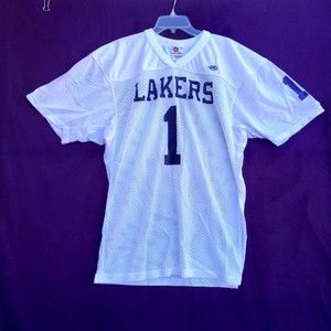 Y2K White Purple Football Jersey Lakers Salesman Sample Rawlings XL